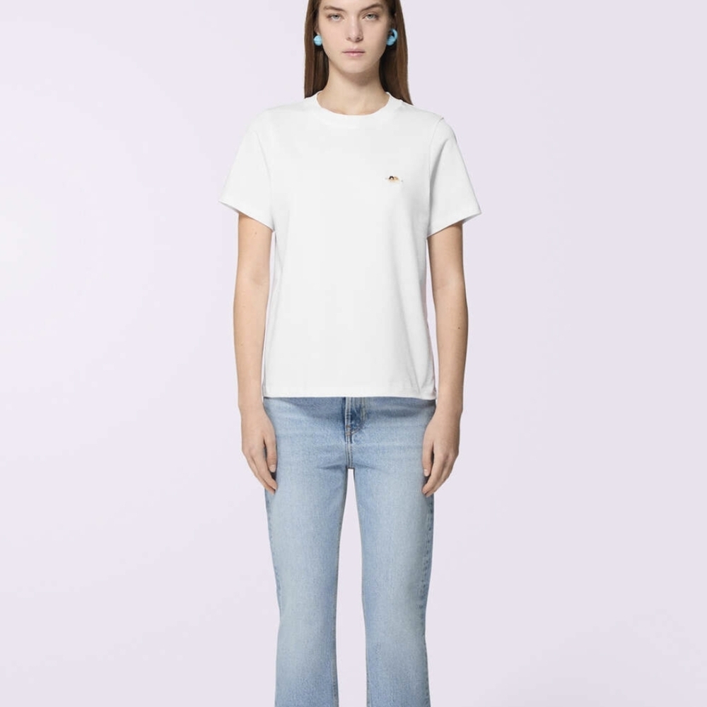 Fiorucci White T-Shirt with Vintage Angel Logo Original Fiorucci